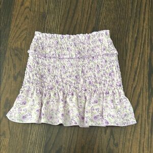 Purple Smocked Bubble Mini Skirt